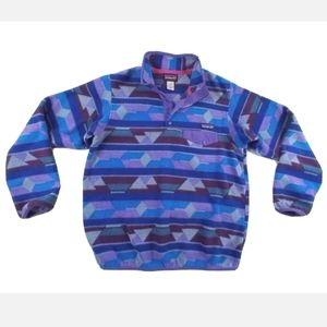 PATAGONIA Synchilla Snap-T Fleece Pullover Tribal Aztec Womens Medium M Colorful
